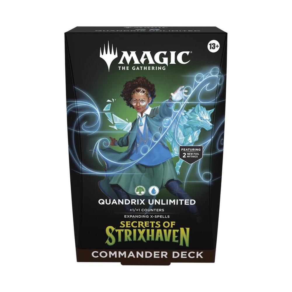 Magic: The Gathering Strixhaven Commander Deck – Quandrix Unlimited | Ready-to-Play 100-Card Deck with Foil Commanders & Exclusive Cards