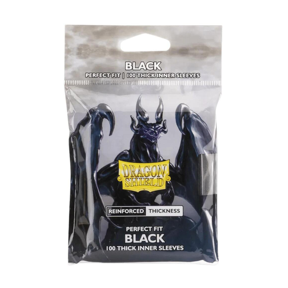 Dragon Shield Perfect Fit Black Thick Inner Card Sleeves 100 Count