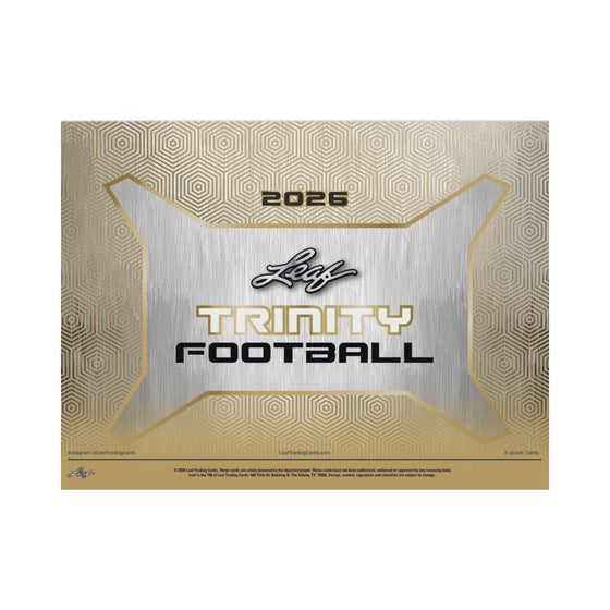 2026 Leaf Trinity Football Hobby Box, 7 Premium Autograph Cards Per Box, Base Steel Clear Autos, Rookie Auto Memorabilia, Jeremiah Smith Chase, Football Trading Card Collectible (PRE-ORDER)