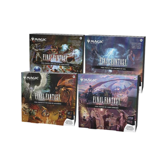 FINAL FANTASY - Scene Box Case | Magic: The Gathering TCG Crossover | Includes 4 Scene Boxes with Foil Cards, Art Cards, Play Boosters & Display Easels