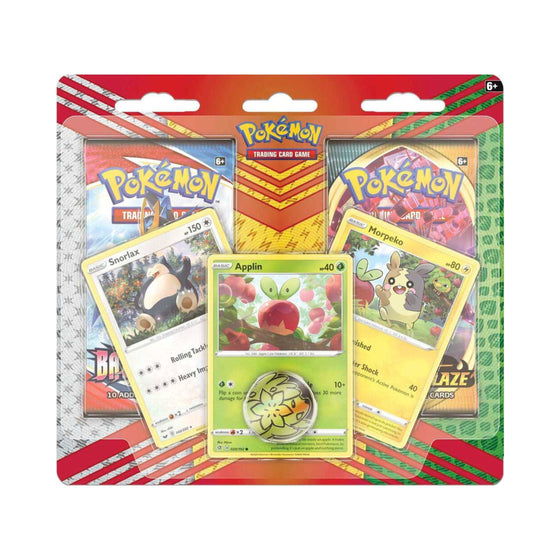 Pokemon TCG 2 Pack Blister Snorlax Morpeko Applin Trading Card Game Set