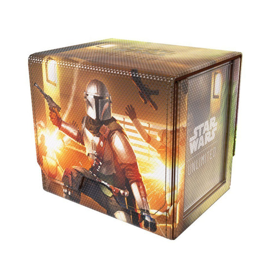 Star Wars Unlimited Deck Pod The Mandalorian & Grogu, Premium Deck Box with UV-Protected Slide Card Case, 60-Card Double-Sleeved Deck Holder, Token Drawer, Magnetic Convertible Closure (PRE-ORDER)