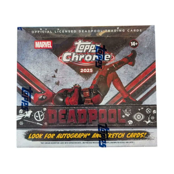Topps Chrome 2025 Marvel Deadpool Hobby Box Trading Cards Collectible Card Game Packs