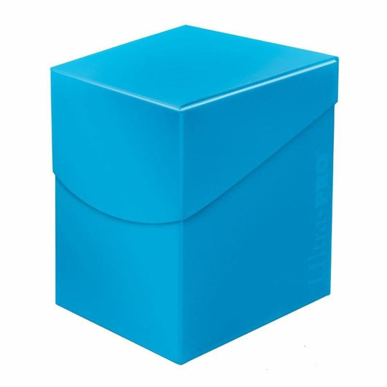 Ultra PRO Deck Box: PRO 100+ Eclipse – Sky Blue | Holds Up to 110 Standard Gaming Sleeved Cards | Self-Locking Lid with Thumb Notch for Easy Access