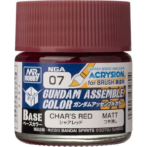 Gundam Assemble Color NGA07 Char’s Red Paint by Mr. Hobby – Acrylic Paint for Gundam Model Kits, Bandai Gunpla, Anime Model Kit Detailing & Custom Armor Finish (PRE-ORDER NOVEMBER)